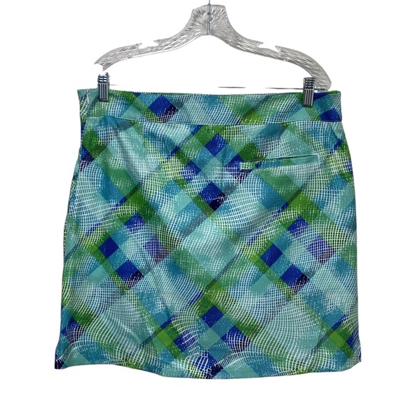 Coral Bay Geo Print Skort Womens 12 Blue Green White Tennis Golf - Picture 2 of 10